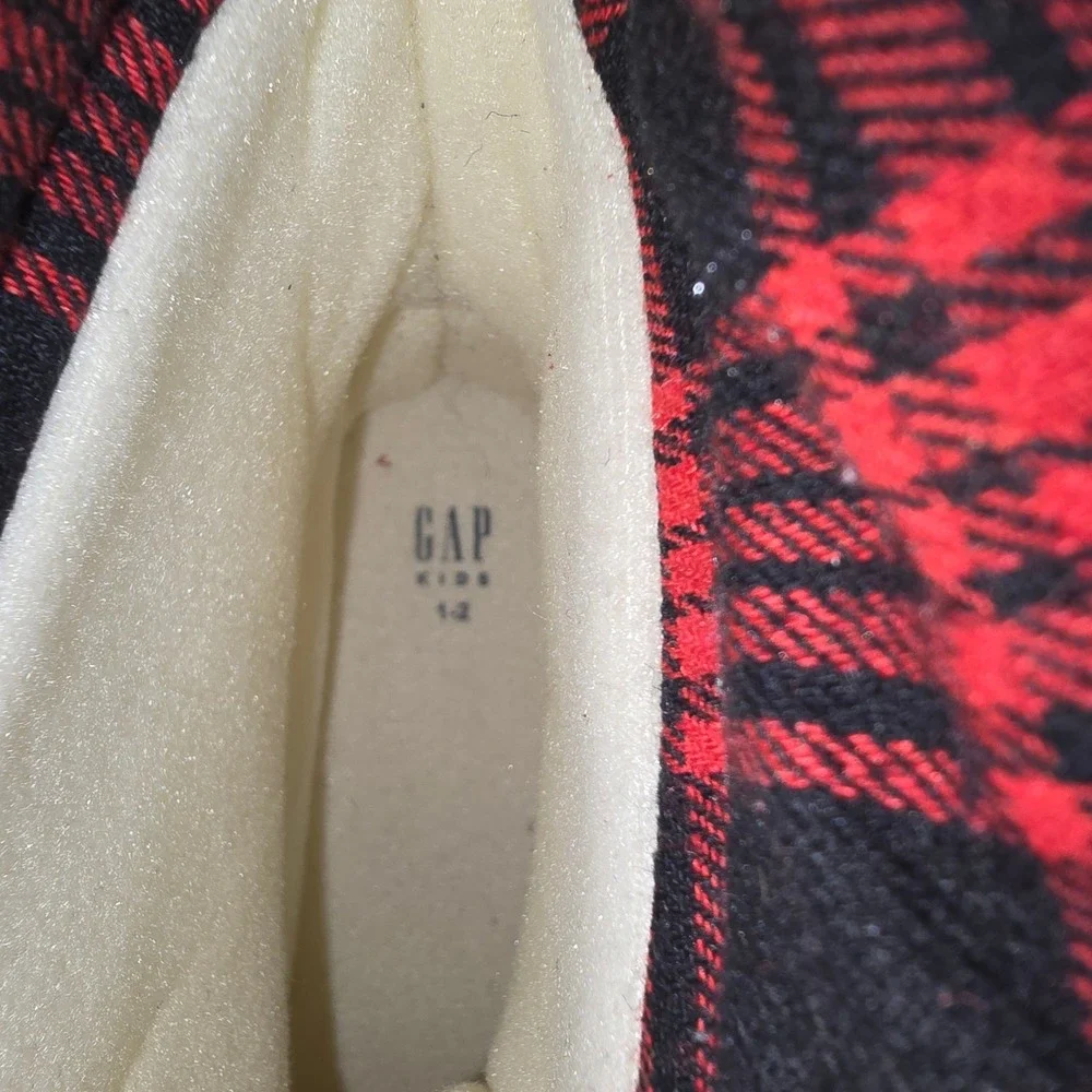Gap Kids Insulated Duck Boots Plaid‎ Lined Waterproof Winter Snow Size 1/2